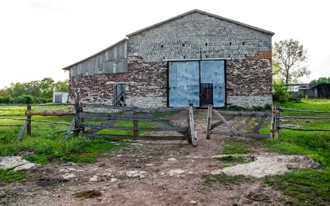 Big brick barn Stock Photos