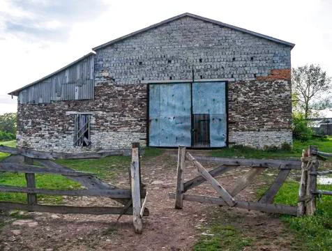 Big brick barn Stock Photos