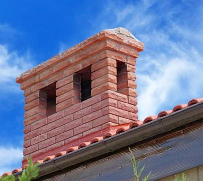 Big brick smokestack Stock Photos