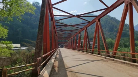 Big bridge in the countryside in Peru 動画素材 282219261
