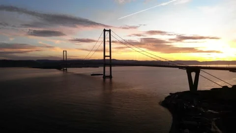 Big bridge on the sea at sunset 動画素材 194547555