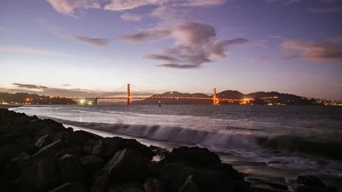 Big bridge at sunset Video stock 154932858