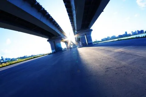 Big Bridge at Sunset Stock Photos