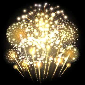 Big Bright fireworks. Festive lights. Vector illustration. Stock Illustration