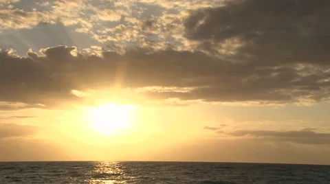 Big Bright Sun Over Vast Waters Video stock 64389099