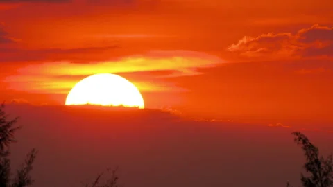 Big bright sun, sunset Stock Footage 157993102