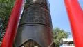 Big bronze bell on Pratumnak Hill near Golden Buddha temple in Pattaya, Thailand HD Footage
