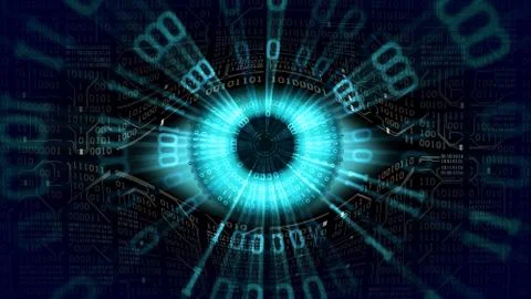 Big brother electronic eye concept, technologies for the global surveillance Stock Illustration