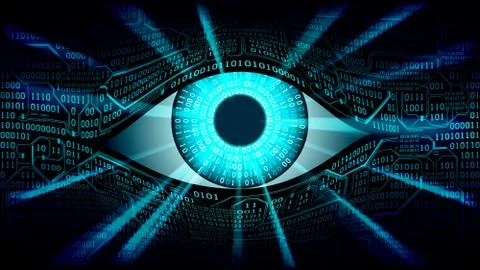 Big brother electronic eye concept, technologies for the global surveillances Stock Illustration