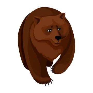 The big brown bear, goes forward. Vector illustration Stock-Illustration