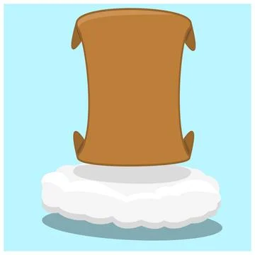 Big Brown Paper and Pattern Paper on clouds Background.. Stock Illustration