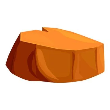 Big brown stone lying on white background Stock Illustration
