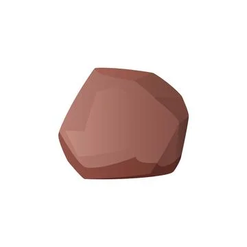 Big brown stone rock flat style, vector illustration Ilustração Stock