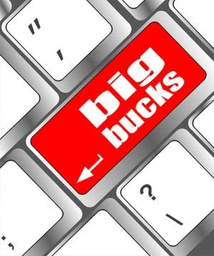 Big bucks on computer keyboard key button Stock Illustration