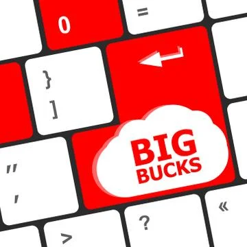 Big bucks on computer keyboard key button Stock Illustration