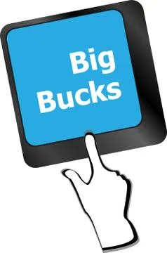 Big bucks on computer keyboard key button Stock Illustration