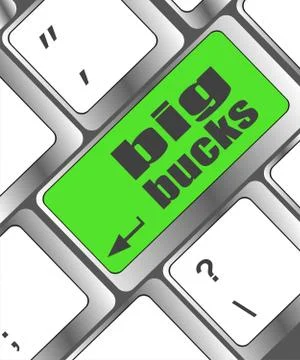 Big bucks on computer keyboard key button 스톡 일러스트