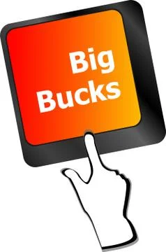 Big bucks on computer keyboard key button Stock Illustration