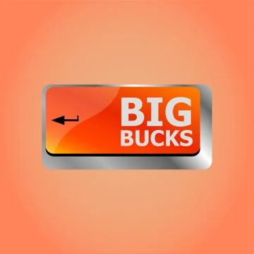 Big bucks text on computer keyboard key button Illustrazione stock