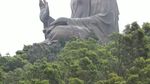 The Big Buddha and Po Lin Monastery Stock Footage
