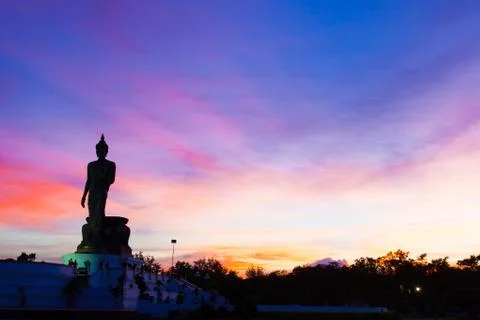 Big buddha in the evenings. Stock Photos