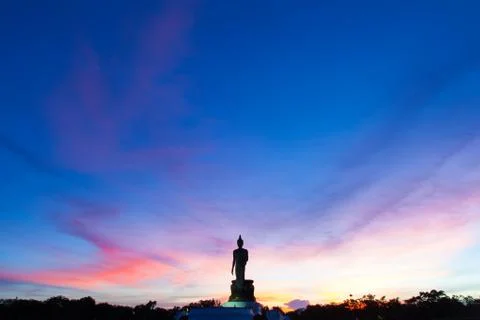 Big buddha in the evenings. Stock Photos