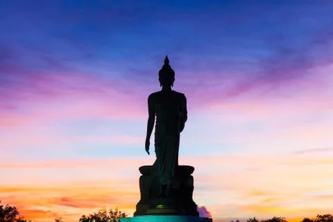 Big buddha in the evenings. Stock Photos