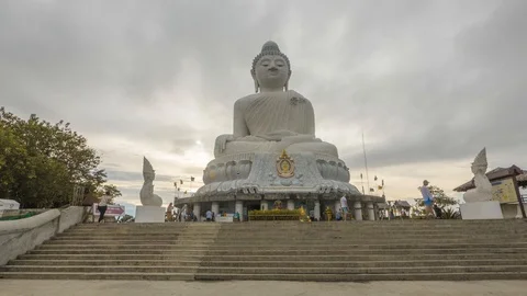 Big Buddha Hyper Lapse Video Stock Footage 122638047