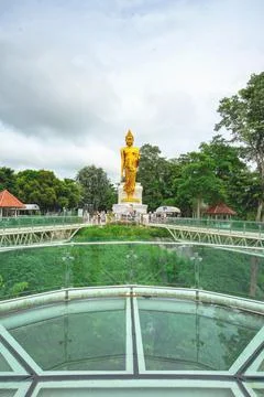 The Big Buddha image at Chiangkhan skywalk Phu khok ngio, chiang khan. Stock Photos