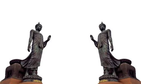 Big Buddha image isolate on white background Stock Photos