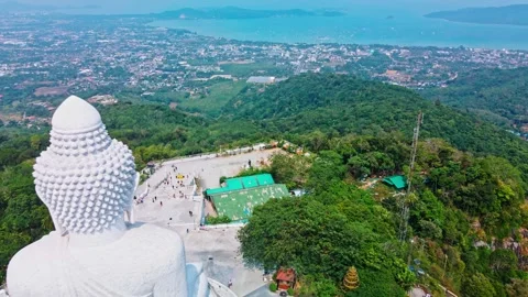Big Buddha Phuket close to the Head Video stock 241021998
