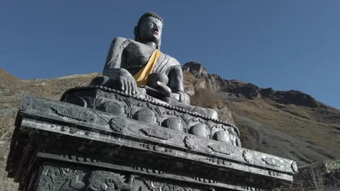 Big Buddha statue in Nepal Stock Footage 144863884