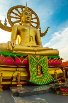 Big Buddha statue at Wat Phra Yai temple on Koh Samui, Thailand Stock Photos