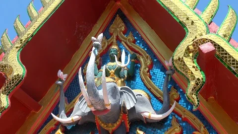 Big Buddha Temple. Wat Phra Yai. Koh Samui island, Thailand. Video stock 93533949