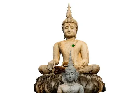 Big Buddha under construction in temple thailand isolate white background w.. Stock Photos