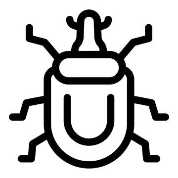 Big bug icon representing computer virus entering system Stock Illustration