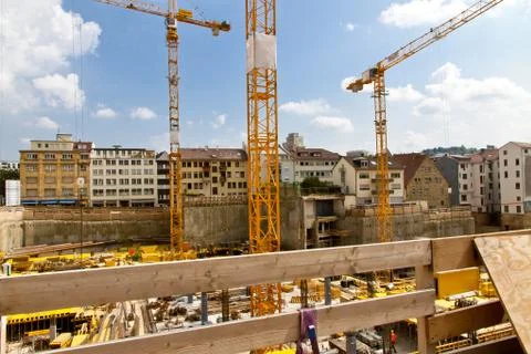 Big building site in Stuttgart Foto stock