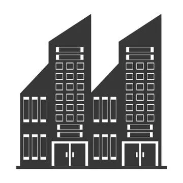 Big building style icon Ilustración de archivo