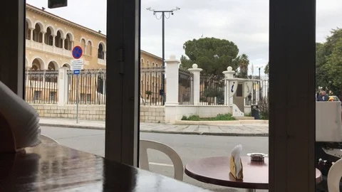 Big Building View from Restaurant window Stock-Footage 100397843