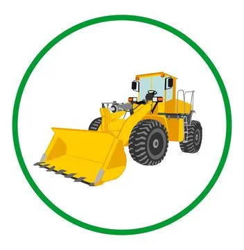 Big bulldozer, wheel loader vector Stock Illustration