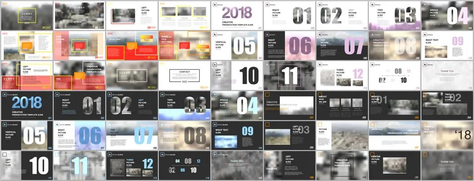 Big bundle of clean and minimal presentation templates. Brochure cover vector Illustrazione stock