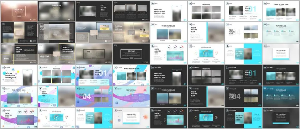 Big bundle of clean and minimal presentation templates. Brochure cover vector Stock Illustration