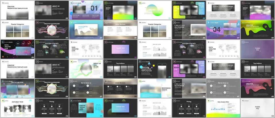 Big bundle of clean and minimal presentation templates. Brochure cover vector Illustrazione stock