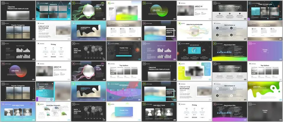 Big bundle of clean and minimal presentation templates. Brochure cover vector Stock Illustration