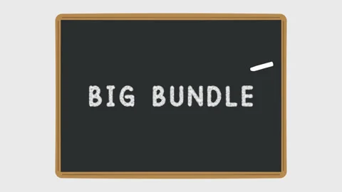 Big bundle written with chalk on a blackboard 스톡 동영상 92093064