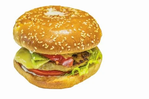 Big burger isolated on white background Foto stock