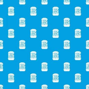 Big burger pattern vector seamless blue Illustrazione stock