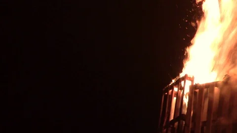 Big Burning fire Of Epiphany Stock Footage 112052119