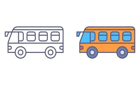Big bus black icon. Stock Illustration