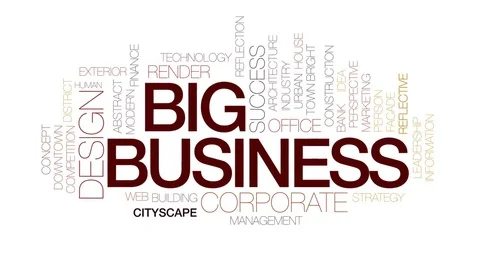 Big business animated word cloud, text design animation. Kinetic typography. Stock Footage 74780297
